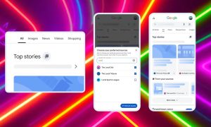 vista de cómo funcionan las fuentes preferidas de google